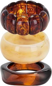 Bracelets Manchette Irréguliers Géométriques Larges pour Seniors, Tendance, Épais, en Résine, Empilables, Extensibles, Étanche - Bijoux ALTAMASH CRAFT - Product Image 5