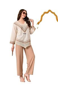 HAUT COURT BRODÉ EN COTON 2025 ROBE D'ÉTÉ KURTI EN COTON INDIEN STYLE BOHEMIEN BEACH WEAR TOP EN COTON DÉCONTRACTÉ - Product Image 2