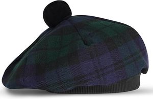 TRE Glengarry Cap Pipe Band Model TRE-380 <b>Black</b> Wool Material - Product Image 2