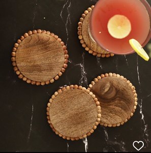 New Design 2026 Wood <b>Coaster</b> <b>Set</b> With Resin Inlay Heat Resistant Mats & Pads <b>6</b> Mm Thickness Square Shape Table Decor <b>placemat</b> - Product Image 4