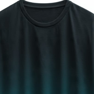 เสื้อยืดผู้ชายไล่เฉดสีดำถึงเขียวอมฟ้า แขนสั้น ทรงลำลอง คอกลม - Product Image 2