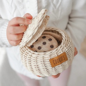 Mini rattan biscuit jar hand weave play food containers highest quality eco friendly <b>toy</b> cookie jars - Product Image 5