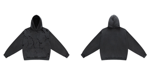 Sweat-shirt à capuche surdimensionné pour homme, imprimé craquelé, 100% coton, tissu éponge français, style décontracté d'automne - Product Image 5