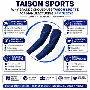 TAISON SPORTS - Mangas de Compresión Premium de Poliéster y Spandex, 220g, Elásticas, de Secado Rápido, Unisex, con Estampado Digital Azul Personalizado - Product Image 5