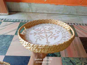 ถาดหวายทรงกลมสำหรับตกแต่งแม่มุกพร้อมด้ามไม้ไผ่สำหรับตกแต่งบ้านลายตามสั่งขนาดได้ - Product Image 5