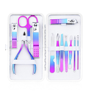 18-in-1 Luxurious Black Stainless Steel <b>Manicure</b> Pedicure Grooming <b>Kit</b> with PU Leather Case Professional Nail - Product Image 6