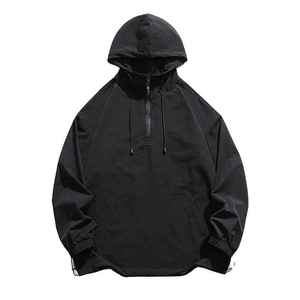 100% Cotton Mens <b>Hi</b>-<b>Viz</b> Workwear <b>Fleece</b> Winter Quarter-Zip Anti-Shrink Safety Hoodie - Product Image 2