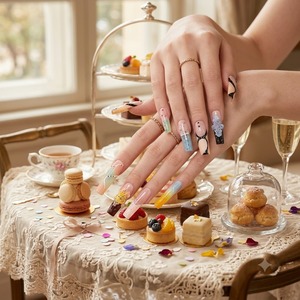 Uñas acrílicas de gel para dedos con tubo Escaleras Frosting Postre Adorno Diseño Rendezvous - Product Image 4