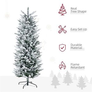 Albero di Natale Artificiale di Lusso in Pino Pre-Illuminato di Alta Qualità, 1,8 m, in PET PVC con Supporto in Metallo e Decorazioni per Interni ed Esterni - Product Image 5
