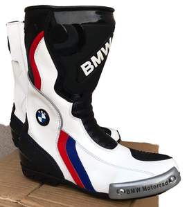 Bottes de moto unisexes en cuir rouge, blanc et noir, imperméables, respirantes, coupe-vent, couvrant entièrement la jambe, grandes tailles adultes, toutes saisons - Product Image 5