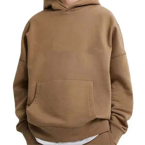Premium cotton <b>fleece</b> oversized hoodie, durable stitching, winter casual & streetwear use, solid <b>brown</b> color, OEM/ODM ready - Product Image 1