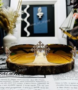 Lunettes de soleil photochromiques de luxe Hip Hop sans monture, serties de moissanite taille brillant rond, pour la mode. - Product Image 2