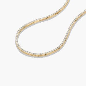 5CT Lab Grown Diamond Tennis <b>Necklace</b> 10KT Gold Rhodium Plated Women's Classic Straight Line Luxury Chain Jewelry IGI Certified - Product Image 6