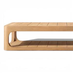 Mesa de Centro Moderna Minimalista de Madera de Teca Sólida, Rectangular, de Perfil Bajo, Muebles de Jardín Resistentes para Proyectos de Villas y Hoteles - Product Image 3