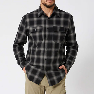 Camisas de Franela Clásicas en Blanco y Negro, Venta al Por Mayor, Tallas para Hombre y Mujer, Manga Larga, con Botones - Product Image 1