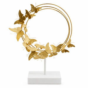 Luxury Golden Leaf Sculpture Set Modern Metal Wood Handcrafted Eco-Friendly Contemporary Home Office Tabletop Decor Gift Display - Product Image 4