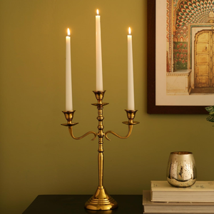 Three Arm <b>Gold</b> Candelabra Candle <b>Holders</b> Wedding Centerpiece Candelabra Decorative <b>Gold</b> Candle Stand Multi Arm <b>Candlestick</b> - Product Image 4
