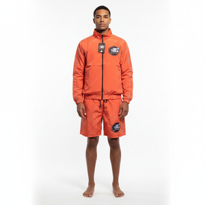 Ensemble de survêtement court pour homme en nylon avec passepoil contrastant, coupe-vent, deux pièces, streetwear, vêtements de sport, léger, résistant à l'eau - Product Image 6