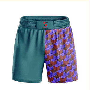 Shorts de boxe décontractés pour hommes, respirants, à séchage rapide, extensibles, avec logo personnalisé sur le devant, 100 % polyester, pour les arts martiaux. - Product Image 1