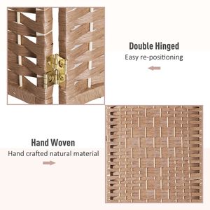 Divisorio per Stanza in Vimini a 3 Pannelli, 6 Piedi, Fatto a Mano, Autoportante, Schermo Pieghevole per Privacy, in Legno Naturale Leggero, Stile Antico - Product Image 4