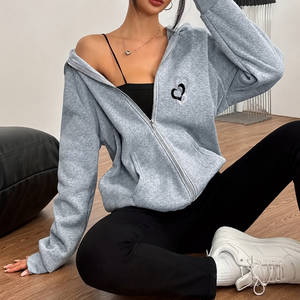 Sudaderas con Capucha para Mujer, Estilo Urbano, Hombros Caídos, Corte Holgado, Felpa, con Logotipo Personalizado - Product Image 1