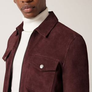 Hot Selling <b>Suede</b> <b>Leather</b> <b>Jacket</b> Casual Winter Stand Front Eco-Friendly Durable Comfortable Construction Suitable for Daily - Product Image 2