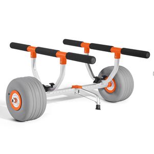 Carrelli e Carriole Porta Kayak con Capacità di Carico di 158 kg, Pneumatici in PU Gonfiabili da 12 Pollici e 2 Cinghie per Facile Montaggio e Smontaggio - Product Image 6