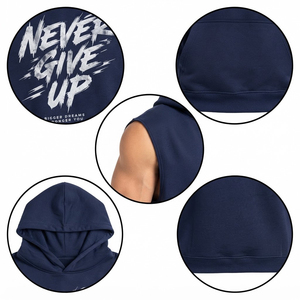 Hoodie sans manches pour homme imprimé par sublimation, en molleton de coton épais, pour l'hiver, coupe oversize - Product Image 6