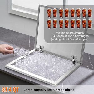 Frigorifero portatile commerciale da 40 Qt in acciaio inossidabile con coperchio a cerniera, 71,1 cm L x 40,6 cm L x 43,2 cm H, per cucina esterna e feste - Product Image 2