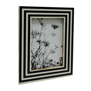 Rectangular White Bone and <b>Black</b> Resin Inlay <b>Picture</b> <b>Frame</b> Premium Decorative <b>Frame</b> for Contemporary Home Furnishing Collection - Product Image 5