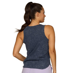 Débardeur sans manches noir délavé à col rond taille L pour femme, et débardeur sans manches lilas moyen pour femme sportive - Product Image 2