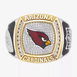 Anillo de Campeonato de los Arizona Cardinals de 1/2ct, Totalmente Personalizado, de Moda, Bicolor, Personalizado para Escuela Secundaria o Universidad, de Aleación de Moissanita, Estilo Hip - Product Image 1
