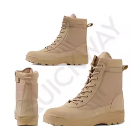 Bottes de travail tactiques à fermeture éclair latérale pour hommes, chaussures de sécurité en cuir pour la randonnée en plein air et l'équitation - Product Image 3