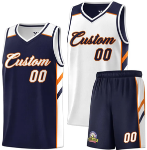Conjunto de Uniforme de Baloncesto Personalizado, Cuello en V, Sin Mangas, Malla 100% Poliéster, Absorbe la Humedad, Unisex, Adulto, Todas las Temporadas, Impresión Sublimada - Product Image 1