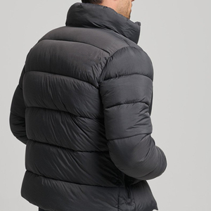 Unisex Winter <b>Thick</b> <b>Fleece</b> Quilted Puffer <b>Jacket</b> Heated Reversible Windproof Waterproof Stand Collar Solid Color 100% Nylon - Product Image 5