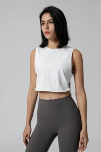 Nouveau style de débardeur de yoga court pour femmes avec tissu SMART FABRIC extensible dans quatre directions, crop top écologique, vêtements de sport - Product Image 3