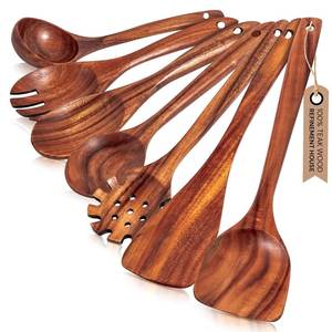 Juego de Cubiertos de Madera Natural Premium, Reutilizables, para Comedor y Cocina, con un Aspecto Elegante y Sofisticado - Product Image 5
