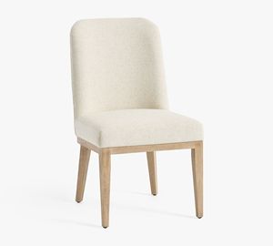 Silla de Comedor Tapizada con Patas de Madera, Silla Lateral Beige para Hogar y Restaurante, Muebles Indonesios - Product Image 5