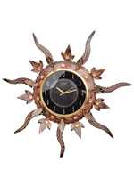 Reloj de Pared Tradicional Indio de Madera Estilo Art Deco |   Reloj de Cuarzo Hecho a Mano con Pantalla Analógica de Agujas, Funciona con Batería, Decoración Vintage para el Hogar, Regalo