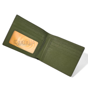 [Bargain] Top Quality Handmade Castello Saffiano Leather Men Bi-fold Billfold ID <b>Card</b> <b>Wallet</b> Passcase Navy Green Grey Black - Product Image 3