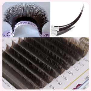 ขนตาปลอม PBT แบบแบนที่มีเอกลักษณ์ของศิลปินชาวเกาหลีที่ออกแบบมาด้วยมือสีธรรมชาติแบบทำด้วยมือความหนา0.15 0.20 8-15มม. - Product Image 2