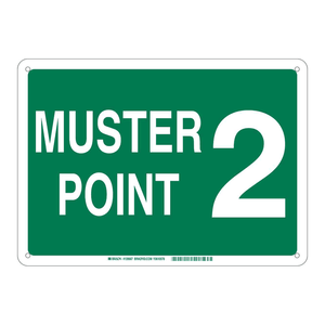 Panneau de signalisation d'urgence Brady Muster Point 2 haute visibilité pour zone d'assemblage intérieure/extérieure - Product Image 3