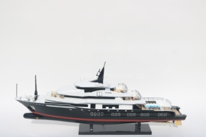 Modèle de yacht en bois de luxe fait main - Bateau à moteur moderne, maquette de croisière, décoration de vitrine, Alfa Nero - Product Image 5