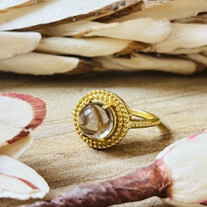 Best New Design <b>Quartz</b> <b>Rings</b> Boho Brass <b>Ring</b> For Women 18k Gold Plated Tribal Beaded Statement <b>Ring</b> For Wholesale/OEM/ODM - Product Image 4