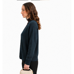 Pull-over en tricot à col rond pour femme 2026, 100 % laine, manches longues, couleur unie minimaliste, vêtements d'hiver - Product Image 3