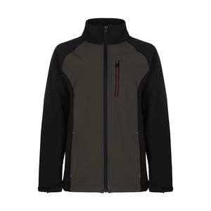 Veste polaire pour homme, couleur unie, col montant, fermeture éclair, coupe-vent, décontractée, pour l'extérieur, automne, polyester, softshell, coupe régulière - Product Image 1