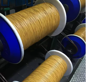 Cable de Bobinado Rectangular de Cobre Sólido Clase H, Doble Recubrimiento de Fibra de Vidrio, Esmaltado, IP40, 5.00 x 2.8 mm - Product Image 1