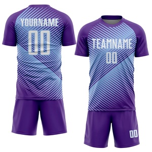 ชุดฟุตบอลสั่งทำขายดีที่สุด ผ้าโพลีเอสเตอร์ 100% แบบตาข่าย ชุดเสื้อและกางเกงขาสั้นพร้อมโลโก้ ชื่อทีม และหมายเลขตามสั่ง - Product Image 1