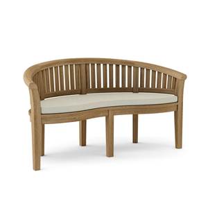 Banco Curvo de Madera de Teca de Lujo, Sofá Moderno de 3 Plazas para Exteriores - Product Image 2