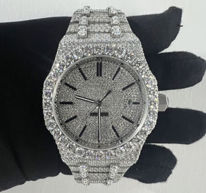 Reloj de Cuarzo con Diamantes de Moissanita de Primera Calidad, Caja de Acero Inoxidable para Uso Diario y de Oficina, Regalo de Lujo en Cantidad al por Mayor - Product Image 1